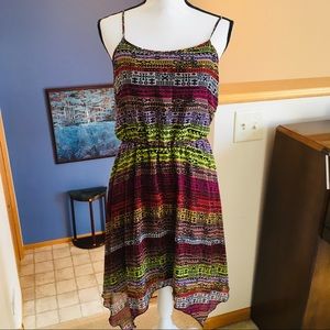 Aztec High Low Dress by Almost Famous, Size Large